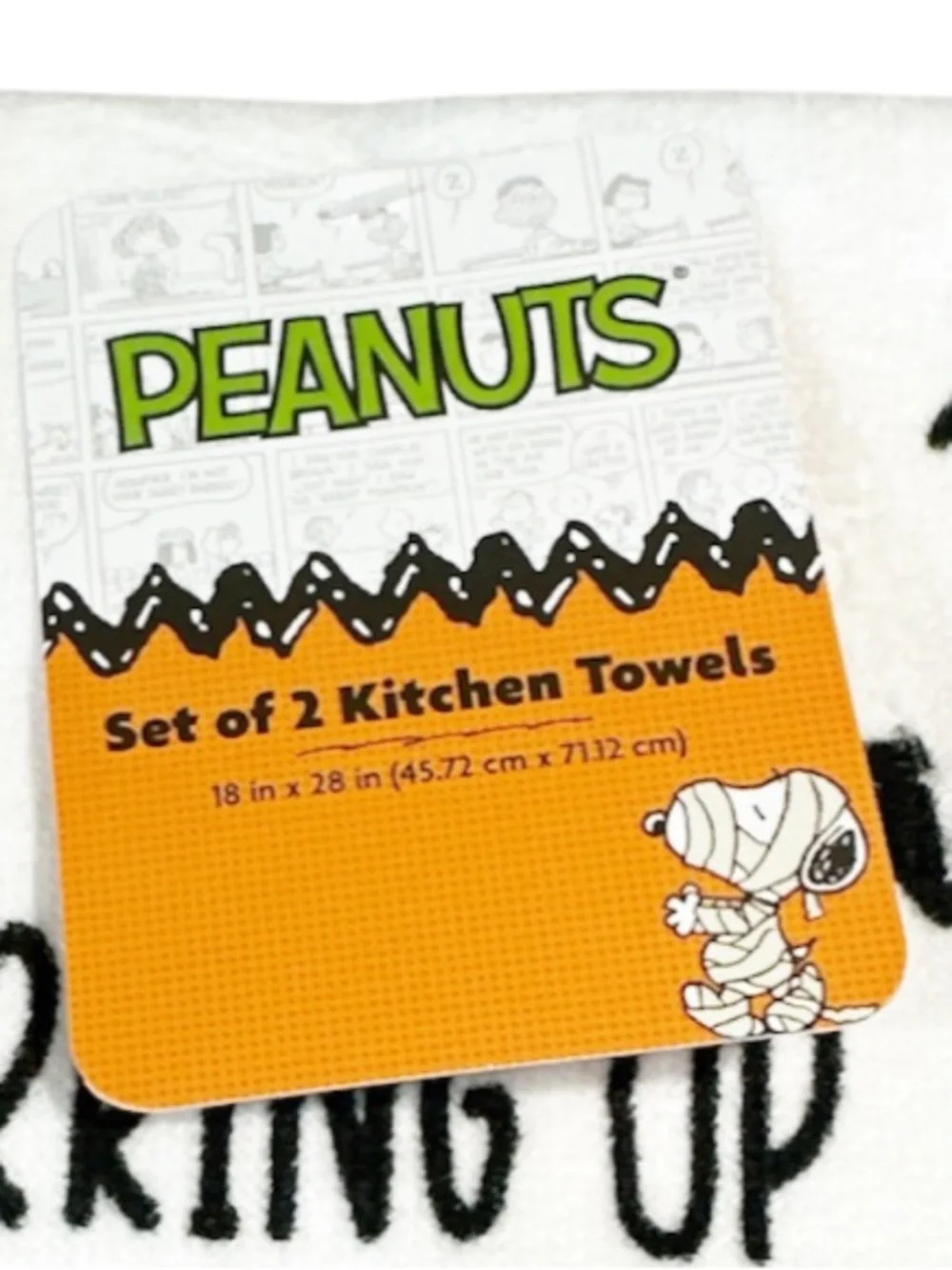 NEW Peanuts HALLOWEEN STIRRING UP TROUBLE Snoopy & Woodstock Kitchen Towel Set/2
